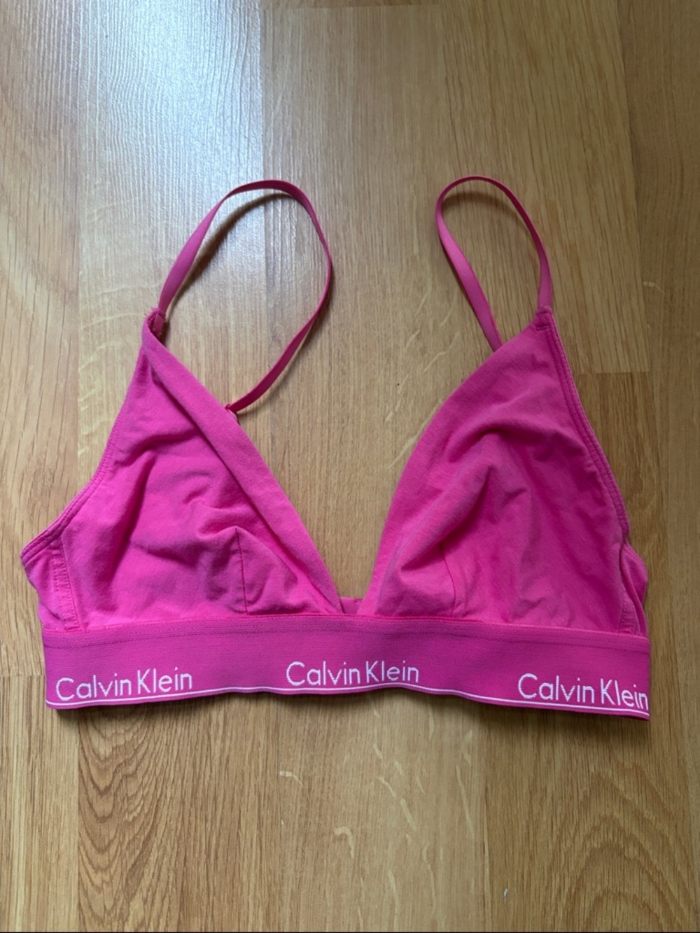 Calvin Klein pink triangle bra with band size medium